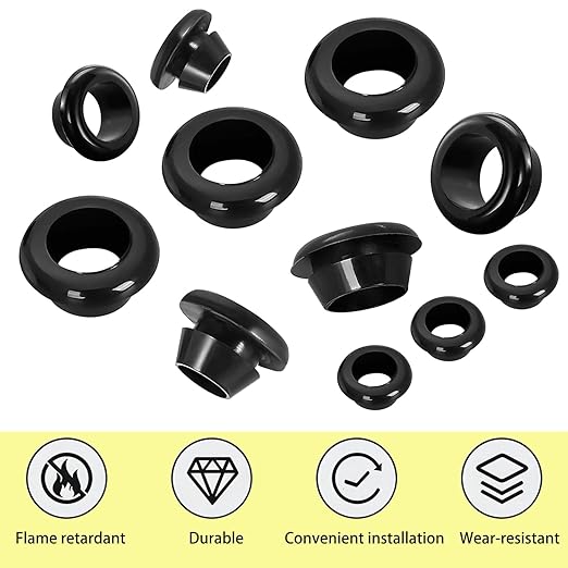 Qrity 9 PCS Rubber Grommets Cable Railing, Car Grommet, Cable Railing Protective Sleeves for Metal Posts, ID 23mm Mount Dia 28mm