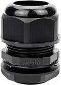 XHF 2 Pcs 1" IP68 Strain Relief Nylon Cord Grip Waterproof NPT Cable Glands Adjustable UL Listed and RoHS Compliant (Black)