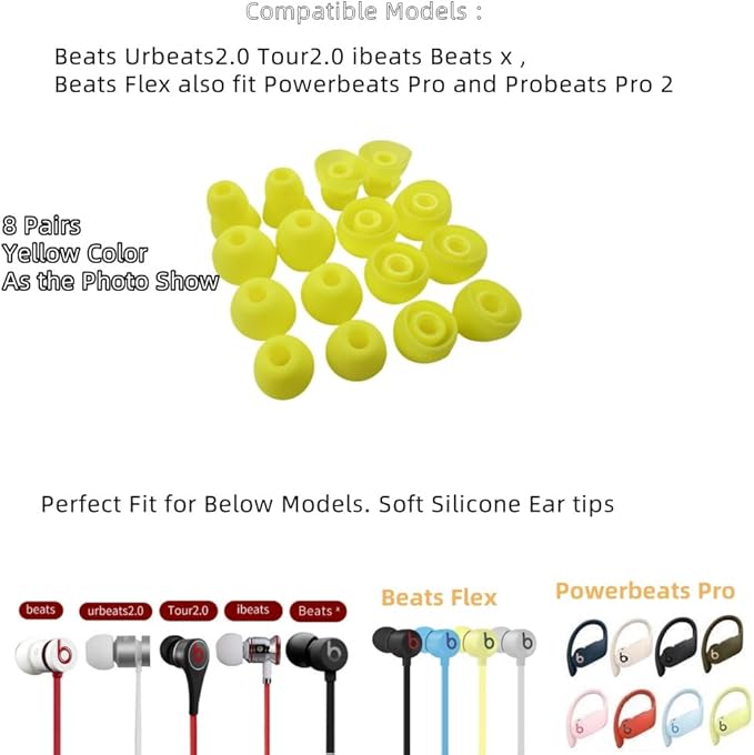 Replacement Ear Tips for Beats Urbeats2.0 Tour2.0 ibeats Beats x, Beats Flex - Image 2