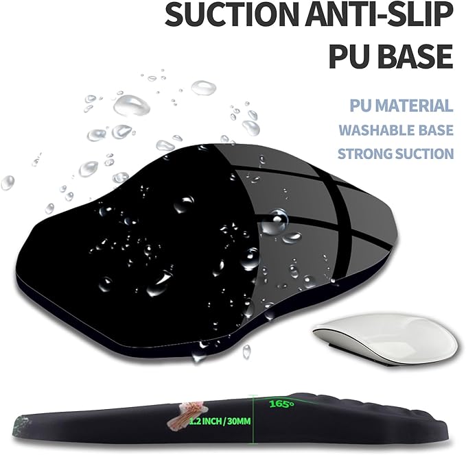 Ergonomic Raised Mouse Pad Wrist Support with Bilateral Slope Memory Foam Mousepad for Wrist Rest and Carpal Tunnel Pain Relief 11.8x7.9〃Flowers Bloom and Fade
