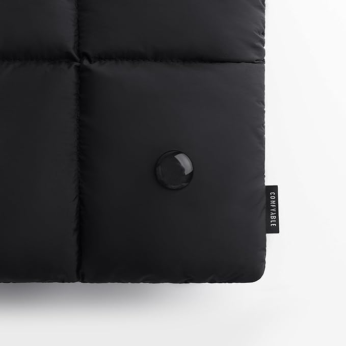 Comfyable Puffy Laptop Sleeve 15 Inch 16 Inch, Quilted Puffer Laptop Carrying Case, Pillow Pouch Compatible for MacBook Air 15 in M4 2025 & MacBook Pro 16 in M4 2024, Black