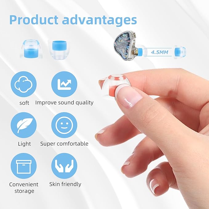 OKCSC 2 Pieces Soft Liquid Silicone Replacement Eartips, Breathable Eartips - Image 3