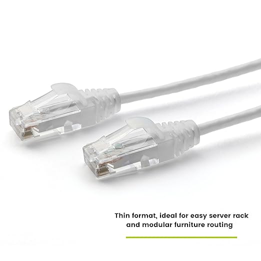 TRUECABLE Cat6 Component Rated Patch Cable, Unshielded (U/UTP), 14ft, White, 28AWG Solid Copper, Snagless 10G High-Speed Ethernet Cable, PoE++ 4PPoE 100W, UL Listed, RoHS-3, 1 Pack