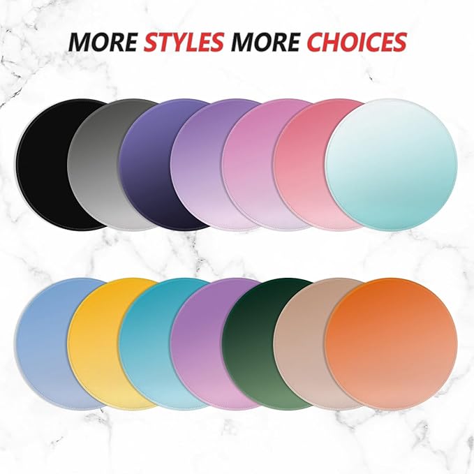 ITNRSIIET Mouse Pad Non-Slip Rubber Base Smooth Surface Stitched Edges Waterproof Durable Compatible with All Mice for Office & Gaming, Desk Accessory, Diameter 8.7 inch, Blush Gradient