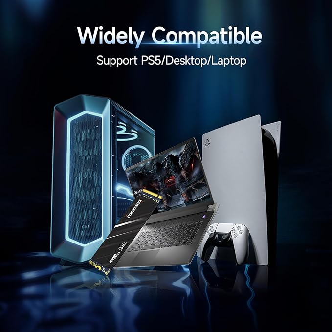 2TB NVMe SSD PCIe Gen4 M.2 SSD for PS5, Up to 5000 MB/s, Internal Gaming 3D NAND SLC Cache Solid State Drive Upgrade Storage for PC/Laptops S690Q
