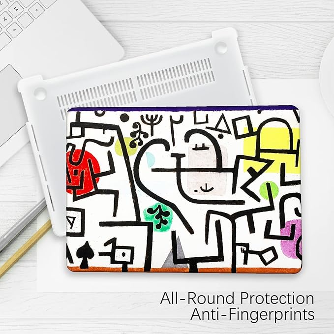 Berkin Arts for MacBook Pro 14 inch Cover A3401 A3185 A3112 A2992 A2918 A2779 A2442 with M4 M3 M2 M1 Chip(2021-2024 Release) Keyboard & Screen Cover Naive Art (Picture of A Journey by Paul Klee)