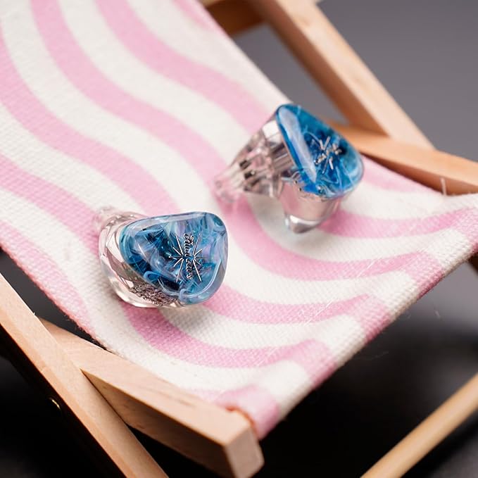 Linsoul Kiwi Ears Orchestra Lite Performance Custom 8BA in-Ear Monitor IEM with Detachable 4-core 7N Oxygen-Free Copper OFC Cable, Handcrafts Faceplate for Audiophile Studio Musician (Blue)
