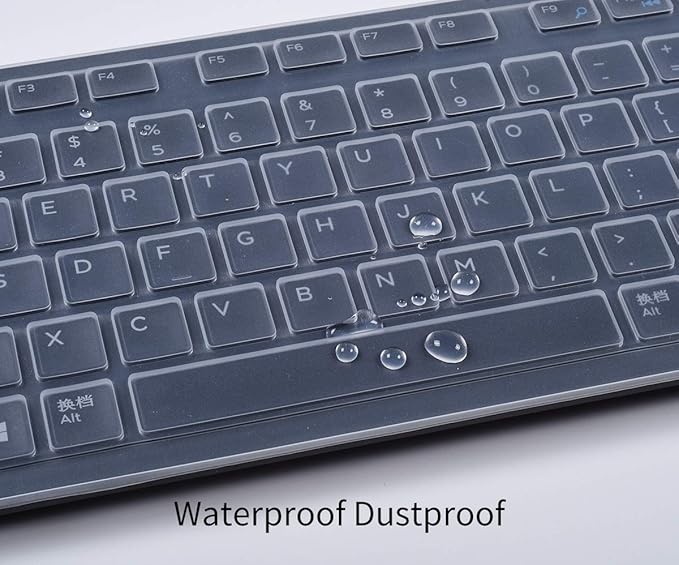 Keyboard Cover for Dell KB216 KB216b KB216t KB216d KB216p Wired & KM636 & Dell Optiplex 5250 3050 3240 5460 7450 7050 & Dell Inspiron AIO 3475/3670/3477 All-in one Desktop Keyboard Protector -Clear