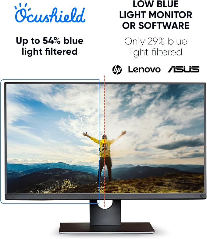 Ocushield 19” (5:4) Premium Anti Blue Light Screen Protector with Privacy Filter for Laptops and Computer Monitors - Anti-Glare - Easy Install - Anti-Fatigue (377 x 302 mm)