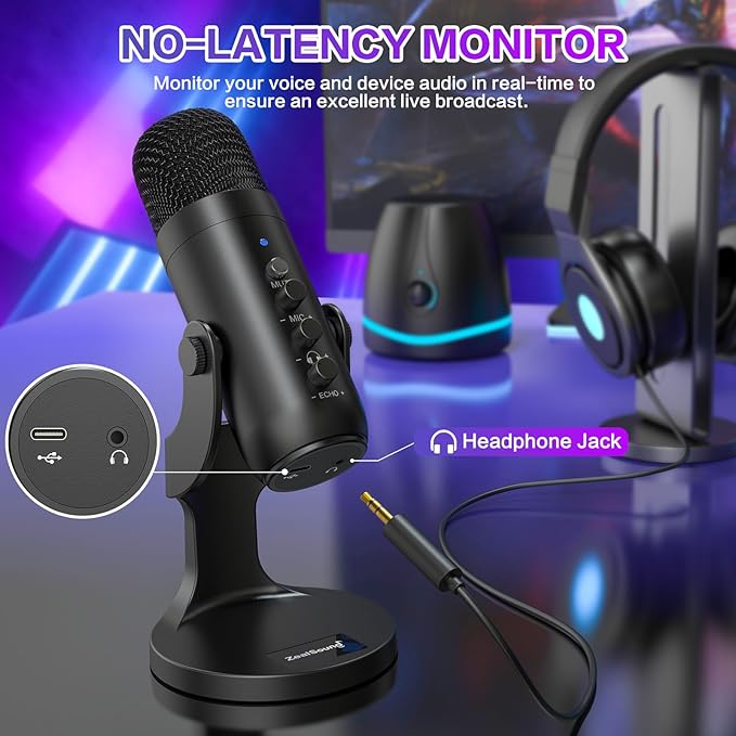 ZealSound USB Microphone, Condenser Computer PC Mic, Plug&Play Gaming - Image 5