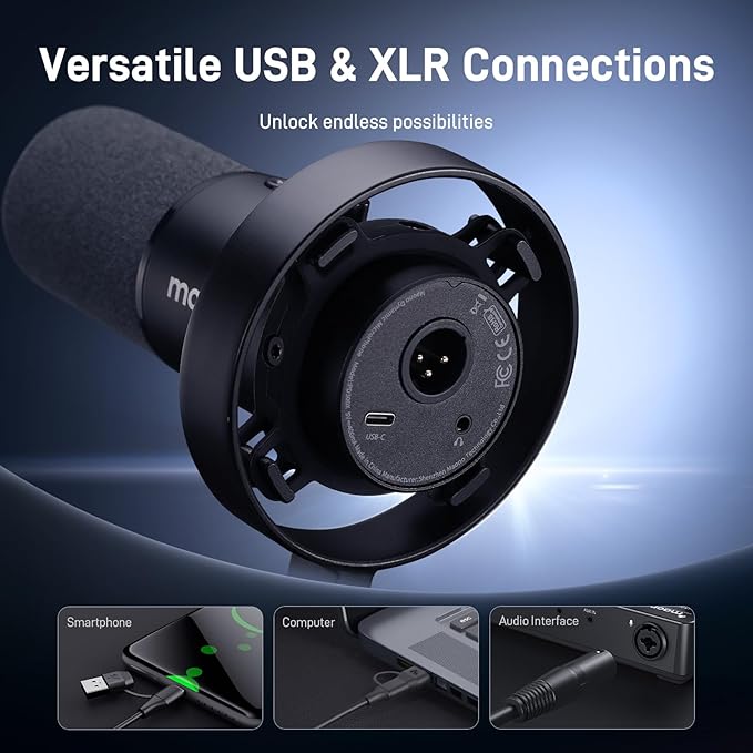 MAONO Dynamic Microphone-XLR USB Podcast Recording Mic: - Image 6