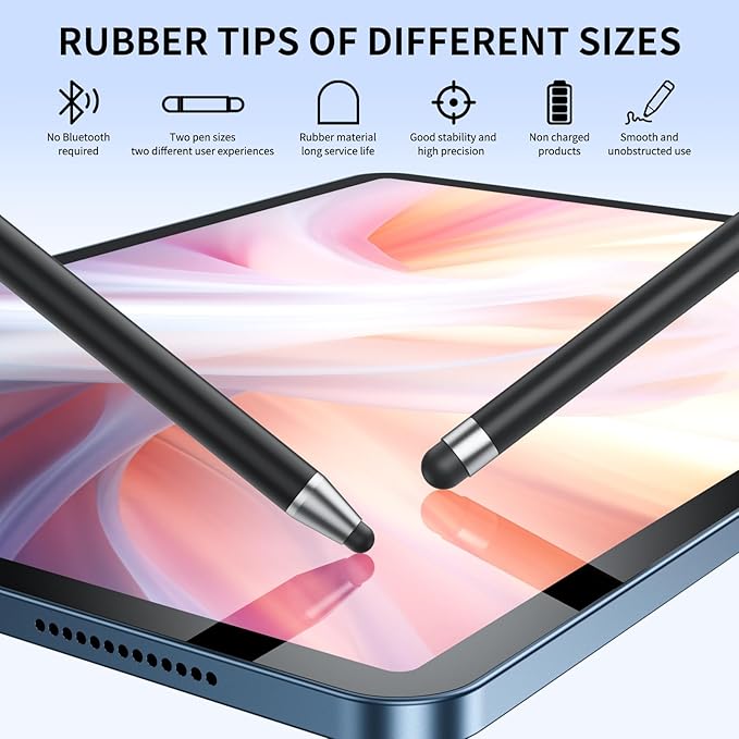 Stylus (10Pcs), Stylus Pen for Touchscreen, High Precision and Sensitivity Stylus Pen for iPad/iPhone/Samsung/Android Smartphone and Tablets, Compatible with All Capacitive Touch Screen (Black/White)