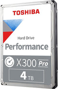 Toshiba X300 PRO 4TB High Workload Performance for Creative Professionals 3.5-Inch Internal Hard Drive – Up to 300 TB/Year Workload Rate CMR SATA 6 GB/s 7200 RPM 512 MB Cache - HDWR740XZSTB