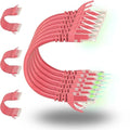 Rapink Patch Cables Cat6 3ft (24 Pack), Ethernet Patch Cable 10G Support, Cat 6 Patch Cable for Patch Panel to Switch, Flexiable Cat 6 Ethernet Cable with Gold Plated Red