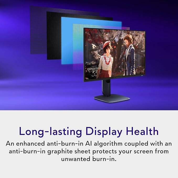 Alienware 27 4K QD-OLED Gaming Monitor AW2725Q - 26.7" 4K UHD QD-OLED 240Hz 0.03ms, NVIDIA G-SYNC Compatible, AMD FreeSync Premium Pro, VESA AdaptiveSync, Dolby Vision, VESA DisplayHDR True Black 400