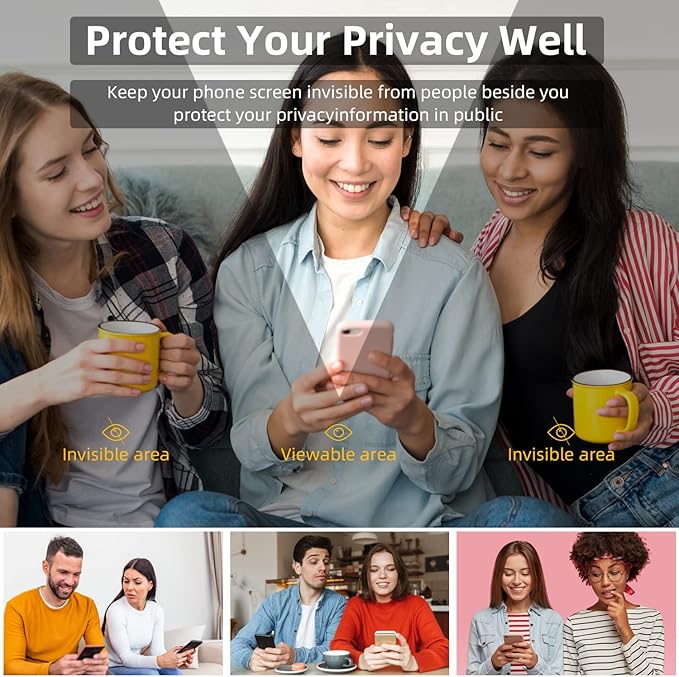 EGKimBa Privacy Screen Protector compatible with iPhone 12 Pro Max, 6.7 inch Gradient Colorful Electroplated Anti-Spy Anti-Blue Light Easy Installation Tempered Glass