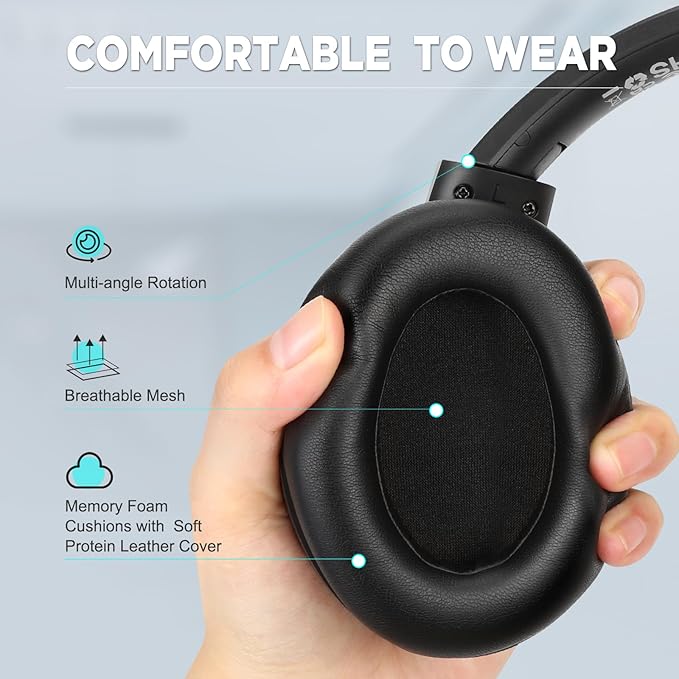 TUINYO Wireless Headphones Noise Cancelling Over Ear Bluetooth Headphones - Image 5
