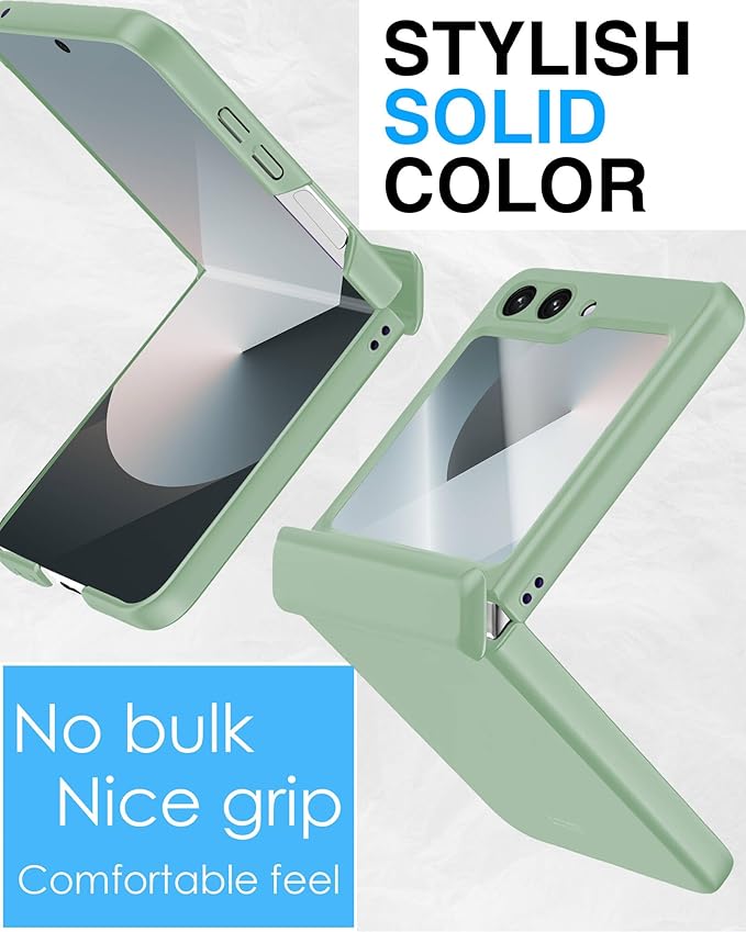 STORMTAL for Samsung Galaxy Z Flip 6 Case/Z Flip 7 FE Case, Hinge Protection, Built-in Screen Protector, Wireless Charging, Slim Rugged Phone Protective Case for Galaxy Z Flip 6 Mint
