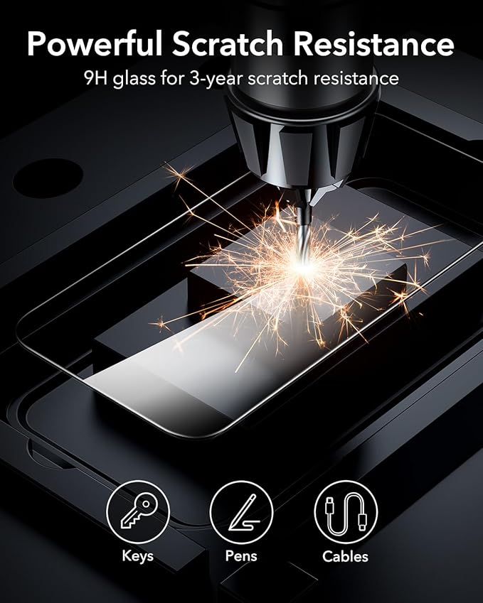 ESR 3 Pack for iPhone 16 Plus/iPhone 15 Plus Screen Protector, [9H Hardness] [Military Grade Shatterproof] Full Coverage Tempered Glass Film with Flawless Fit Tray, HD Clear, Scratch Resistant