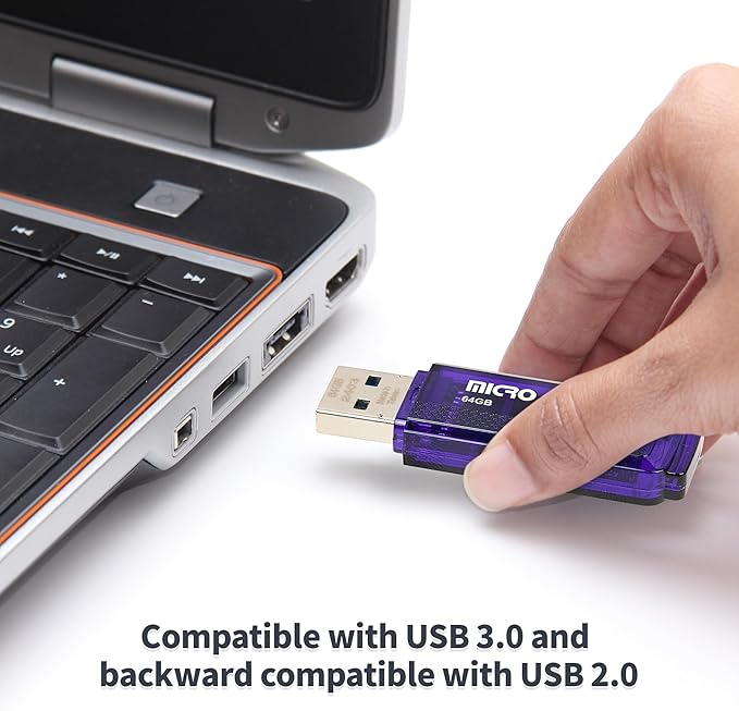INLAND Micro Center SuperSpeed 10 Pack 64GB USB 3.0 Flash Drive Gum Size Memory Stick Thumb Drive Data Storage Jump Drive, 10X Faster Than USB 2.0 USB Drive (64G 10-Pack)