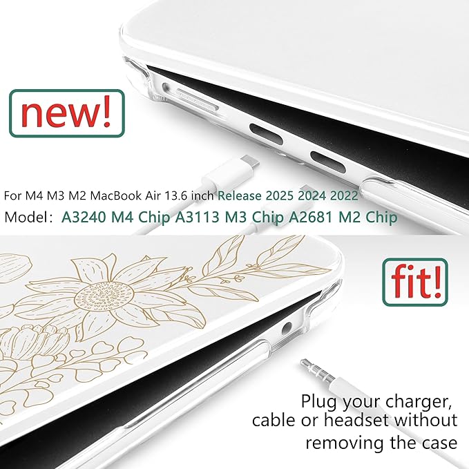TWOLSKOO Compatible with M4 MacBook Air 13.6 inch Case 2025-2022 Release M4 - Image 2