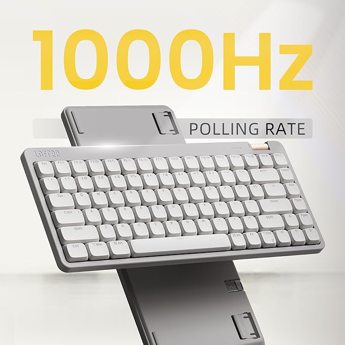 Flow Lite 100 Keys Low Profile Mechanical Keyboard, Swappable Rechargeable Wireless Keyboard with 2.4G Receiver, Bluetooth and Wired Connection for Windows, Mac/Specter Linear Switches (Marble)