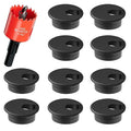 Desk Grommet & Cable Grommet 1-3/8 Inch (10 Pack) - Black Cord Hole Cover with Hole Cutter - Cable Management Kit for Office Desk, TV Stand, Workstation - Hide Wires Behind Wall, Cable Pass Through