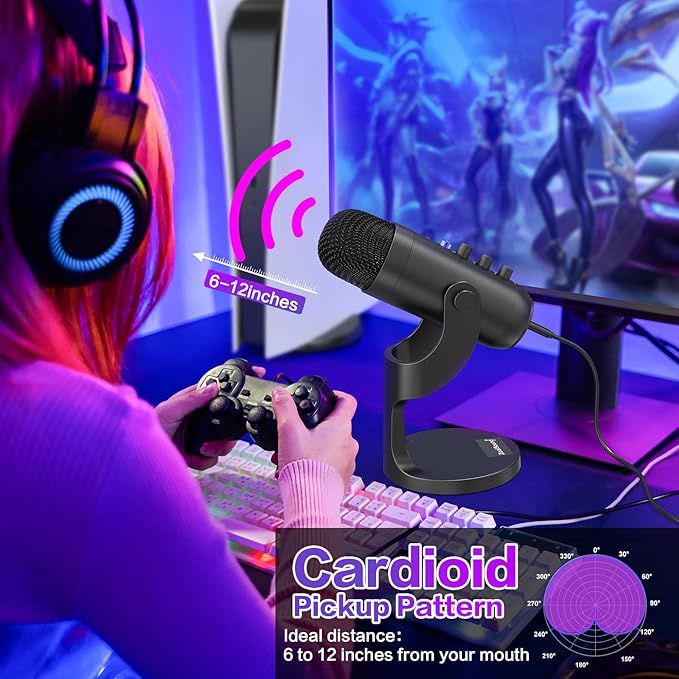 ZealSound USB Microphone, Condenser Computer PC Mic, Plug&Play Gaming - Image 6