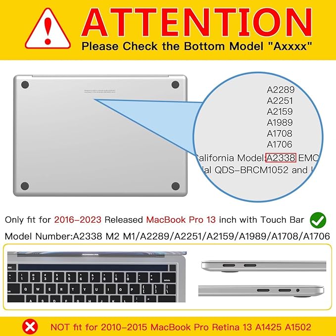 CISSOOK Compatible with MacBook Pro 13 Inch M2 M1 Case 2025-2016 Release A2338 A2251 A2289 A2159 A1989 A1706 Model, Plastic Hard Shell Case for MacBook Pro 13" with Touch Bar, Sun & Mountain