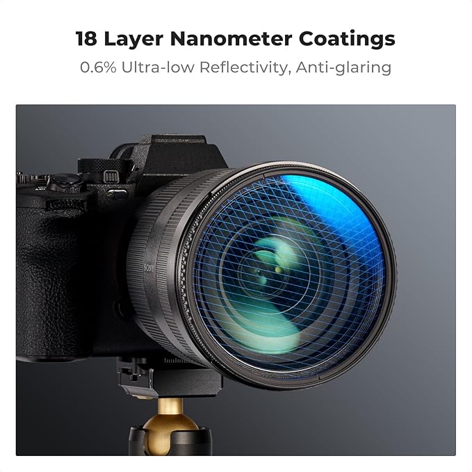 K&F CONCEPT 49mm Star Filters Kit (3pcs) 4 Points 6 Points 8 Points Cross Screen Starburst Filters Set -18 Layer Coating Ultra Slim Optical Glass Camera Lens Filter with 3 Cleaning Cloth