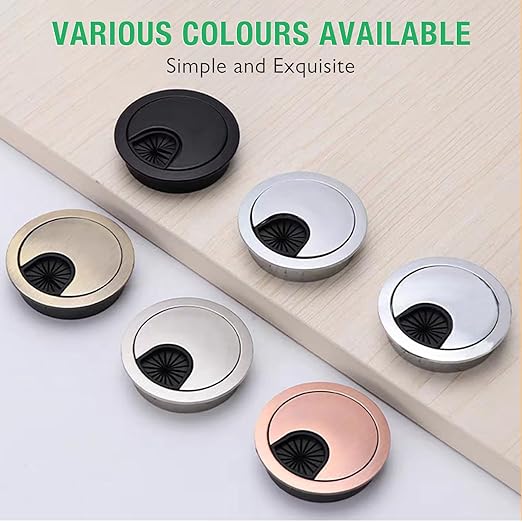 2 Pcs Desk Grommet 2-1/16" / 53 mm, Desk Cord Hole Cover, Cable Grommet Metal Zinc Alloy Materilal, Desk Hole Grommet for Home & Office Pc, Detachable Cable Cord Organizer-Copper Red