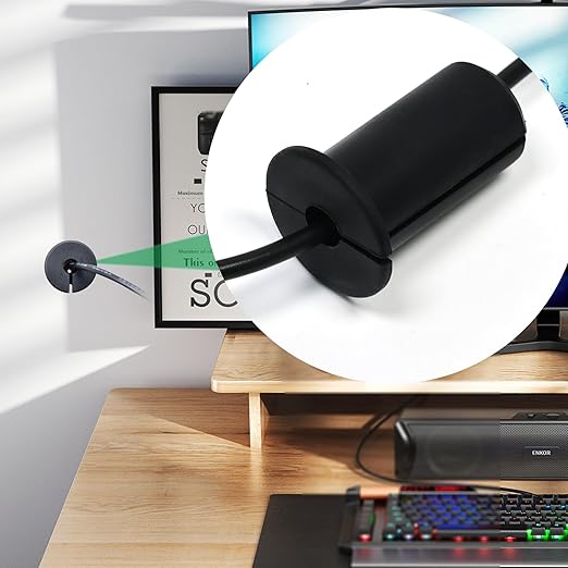 2pc Starlink Cable Grommet 1" Silicone Waterproof Wall Hole Pass Through Split Cable Bushings for TV Wire Ethernet Cord, Starlink Cable Routing Kit Accessories, 52.5mm/2.07" Ht, Black