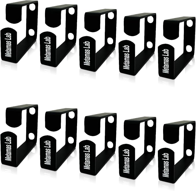 10 Pack Metallic 1U D Ring Cable Manager Ring Network Rack Cable Management Ring Cable Management Hook for Network Patch Cables, Fiber Optic, Power Cords - Made in Taiwan