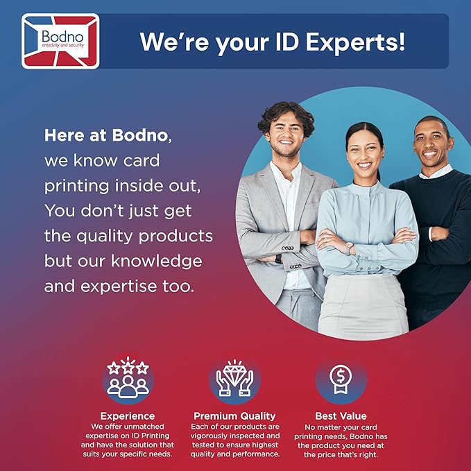 Bodno Magicard Pronto 100 ID Card Printer & Complete Supplies Package ID Software - Bronze Edition