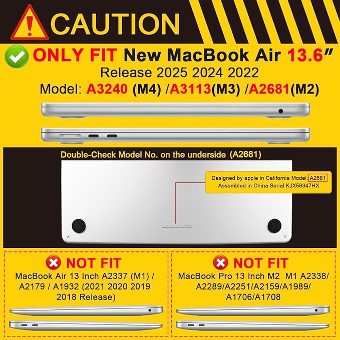 Batianda Case for New MacBook Air 13 inch 2025 M4 Chip 2024 2022 Release A3240 - Image 2