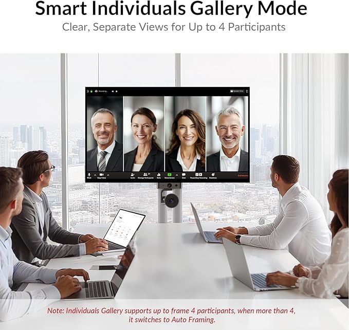 4K Conference Room Camera System, AI Auto-Tracking PTZ Camera 3x Optical/5x Digital Zoom with Bluetooth Speakerphone Set, 120° Wide-Angle, 16-Foot Mic Pickup, for Zoom YouTube Teams OBS and More