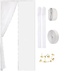 Magnetic Screen Door - Self Sealing, Heavy Duty, Hands Free Mesh Partition Keeps Bugs Out Let Breeze in- Pet and Kid Friendly - Keep Open Feature (White, Fit Door Size 36 x 96 Inch)