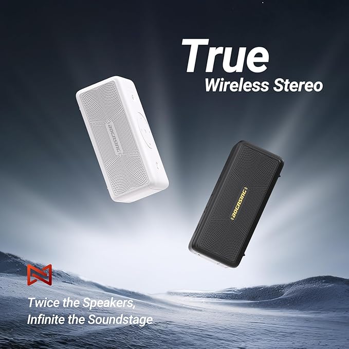 BOGASING Bluetooth Speakers, M5 Portable Wireless Speaker with 40W Loud Stereo Sound & Punchy Bass, 30H Playtime, IPX7 Waterproof, Bluetooth 5.3, EQ, TWS, TF-Card, AUX, USB, for Outdoor Home (White)