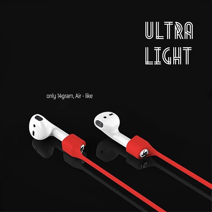 Ultra Strong Magnetic Airpod Pro Strap Anti-Lost Cord Sports Lanyard Compatible with Airpods 3rd 2nd Generation Pro 3 2 1 (Red)