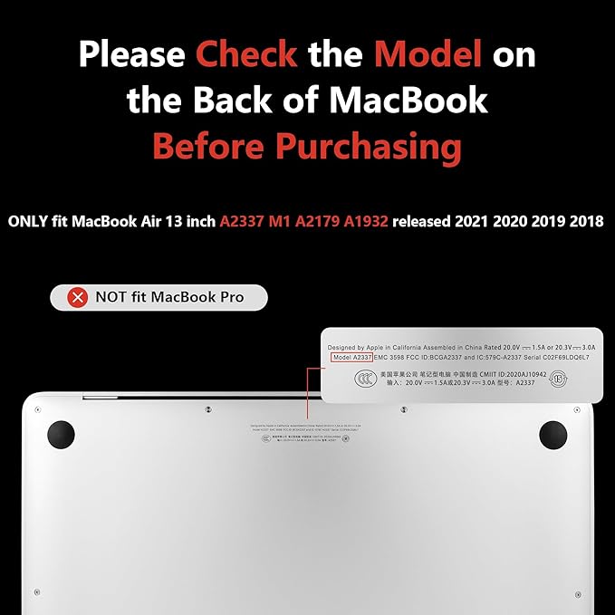 MEEgoodo for MacBook Air 13 inch Case 2021 2020 2019 2018 Released A2337 M1 - Image 2