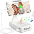 Gifts for Men Women, Bluetooth Speaker Phone Stand with Charging Function 360° Rotable Adjustable Cell Phone Holder HD Surround Sound for Desk Fits All Phones,Tablet (White)