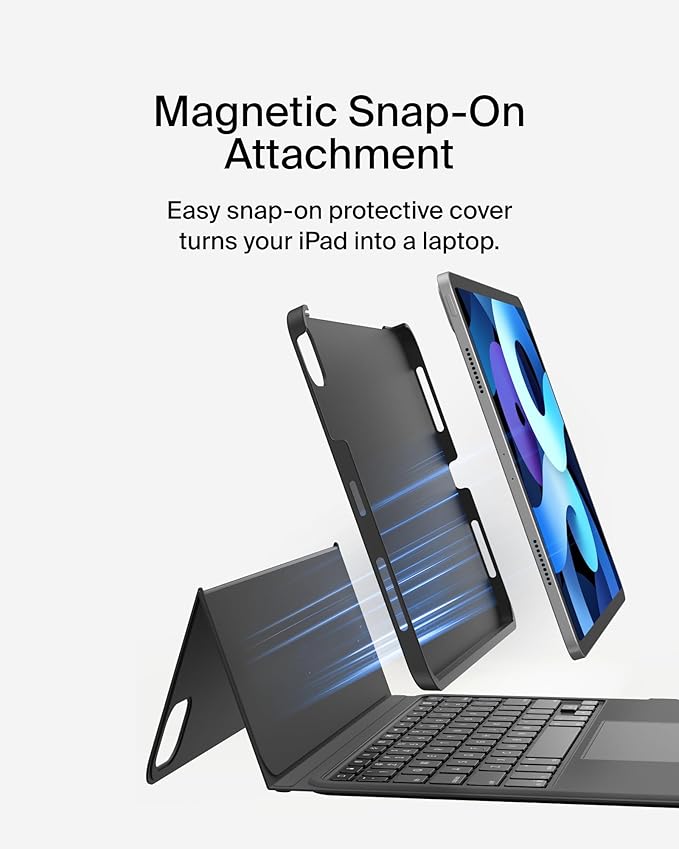 Belkin Everyday Keyboard Case w/Cradle, Backlit Bluetooth Keyboard, Multi-Gesture Controls, Magnetic Apple Pencil Storage Compatibility, & Multimedia Keys for iPad Air 10.9" & iPad Pro 11" - Black