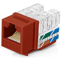 Everest 90° Angled RJ45 Cat6A Keystone Jacks 50-Pack in Orange - Slim Profile Female RJ45 Connectors - Cat 6A Keystone Jack - Compatible with 90° Angled Speed Termination Tool - easyJACK (B094WB91H3)