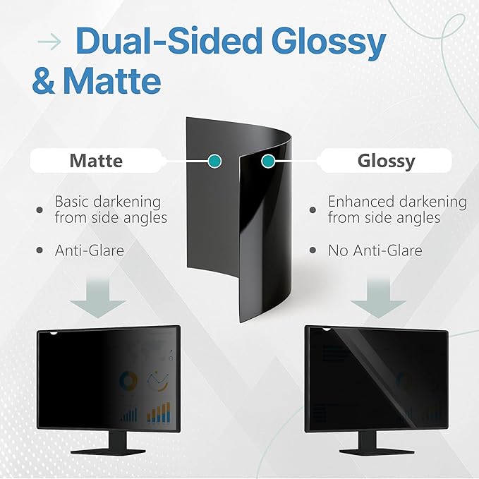 VINTEZ 24 Inch 16:9 Privacy Screen for Computer Monitor and Laptop - Anti Glare Protector Film Blue Light Filter Eye Protection - Computer Screen Privacy Shield, [1 Pack]