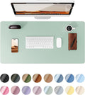 YSAGi Leather Desk Protector, Office Mat, Large Mouse Mat, Non-Slip PU Leather Blotter, Laptop Pad, Waterproof Writing Pad for Office and Home (Pale Green, 23.6" x 13.8")