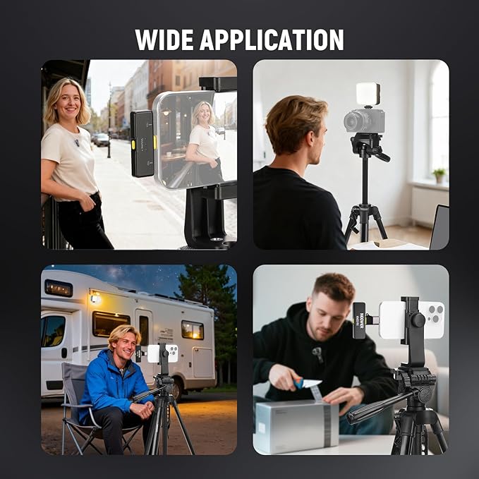 NEEWER Basics PA056 Vlogging Kit for iPhone Android Phone for YouTube TikTok Streaming Filmmaking Video Recording, Tripod + Microphone + LED Fill Light, Youtuber Starter Content Creator Essentials