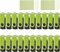 EASTBULLUSB Flash Drive Bulk 2GB 20 Pack with Lanyards USB 2.0 Thumb Drive Bulk Memory Stick Swivel Pen Drive for Storage and Backup 2GB 20 Pack, Green