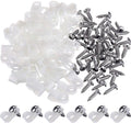 Hicarer 50 Pack R-Type Cable Clip Wire Clamp, Nylon Screw Mounting Cord Fastener Clips with 50 Pack Screws for Wire Management (White, 1/4 Inch)
