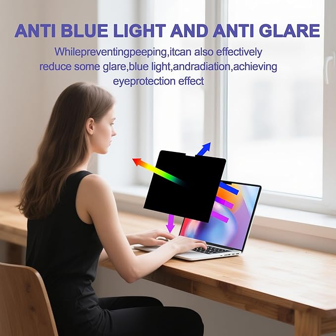 360° Privacy Screen Protector for MacBook Pro 14 Inch (2021-2025, M1, M2, M3, M4,M5) Privacy Screen Filter for MacBook Pro 14 Inch, Anti-Spy/Anti Fingerprint/Anti Blue Light/Anti Glare