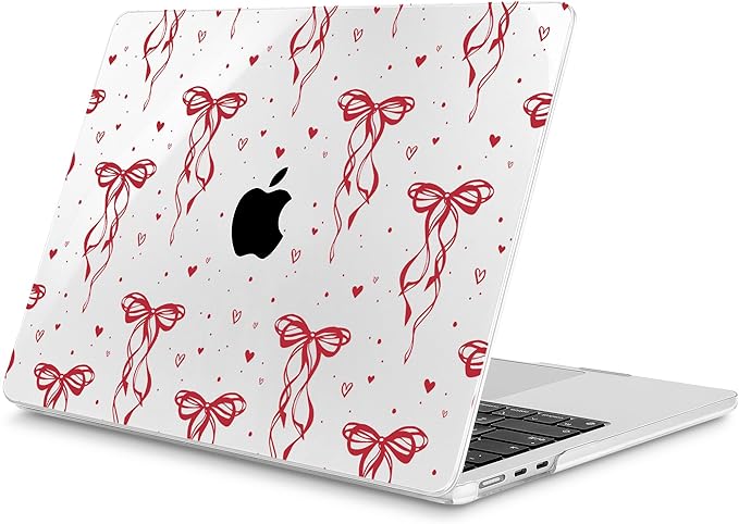 Mektron for 2025 M4 MacBook Air 13.6 Inch A3240 Case Fits 2023 A2681 M2 2024 A3113 M3 Chip with Liquid Retina Display Touch ID, Printed Plastic Hard Shell Cover for MacBook Air 13.6", Layer Bows